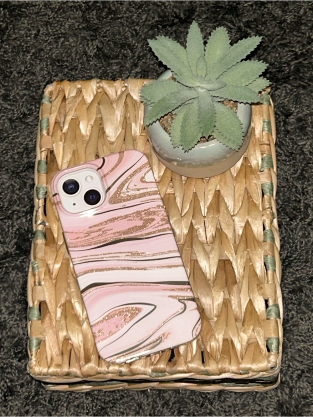 onn. Phone Case for iPhone 13 / 14 iPhone - Pink Gold Marble